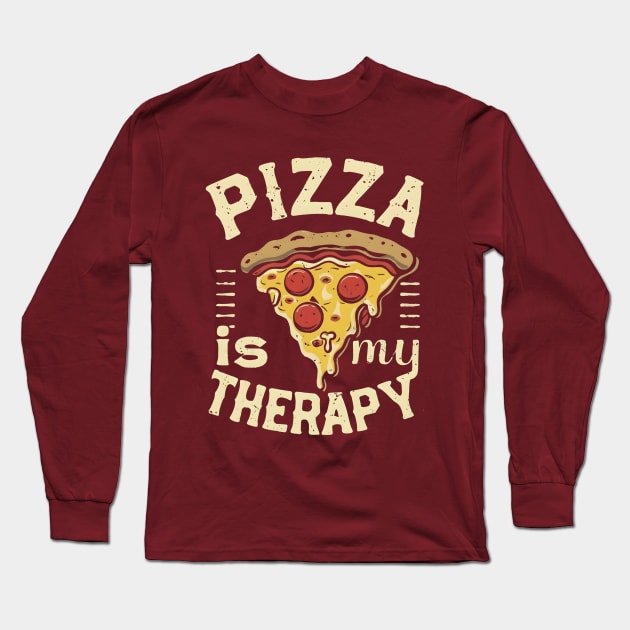 Pizza is my therapy Long Sleeve T-Shirt by NomiCrafts